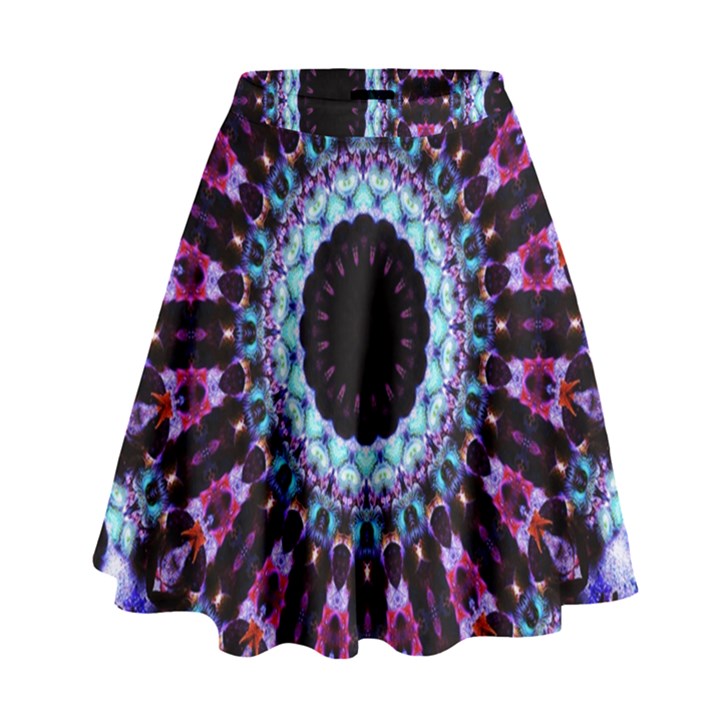 Kaleidoscope Shape Abstract Design High Waist Skirt