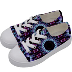 Kaleidoscope Shape Abstract Design Kids  Low Top Canvas Sneakers