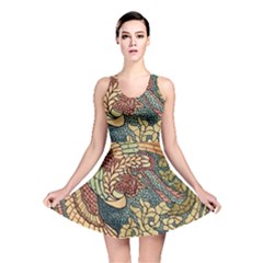 Wings Feathers Cubism Mosaic Reversible Skater Dress by Celenk