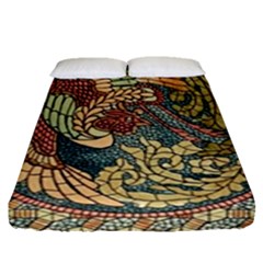 Wings Feathers Cubism Mosaic Fitted Sheet (queen Size) by Celenk