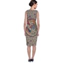 Wings Feathers Cubism Mosaic Sleeveless Velvet Midi Dress View2