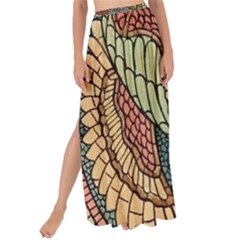 Wings Feathers Cubism Mosaic Maxi Chiffon Tie-up Sarong by Celenk