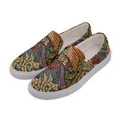 Wings Feathers Cubism Mosaic Women s Canvas Slip Ons by Celenk