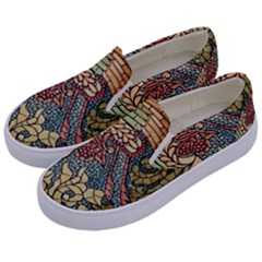 Wings Feathers Cubism Mosaic Kids  Canvas Slip Ons