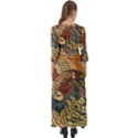 Wings Feathers Cubism Mosaic Button Up Boho Maxi Dress View2