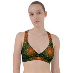 Beautiful Orange-green Desert Cactus Fractalspiral Sweetheart Sports Bra