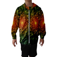 Beautiful Orange-green Desert Cactus Fractalspiral Hooded Wind Breaker (kids) by jayaprime