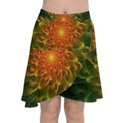 Beautiful Orange-green Desert Cactus Fractalspiral Chiffon Wrap