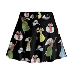 Christmas Angels  Mini Flare Skirt by Valentinaart