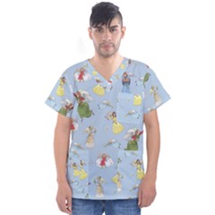 Christmas Angels  Men s V-neck Scrub Top