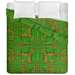 Golden Green And  Sunshine Pop Art Duvet Cover Double Side (california King Size)