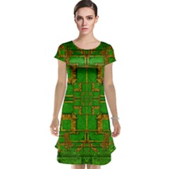 Golden Green And  Sunshine Pop Art Cap Sleeve Nightdress by pepitasart