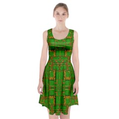 Golden Green And  Sunshine Pop Art Racerback Midi Dress by pepitasart