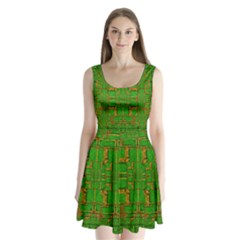 Golden Green And  Sunshine Pop Art Split Back Mini Dress  by pepitasart