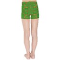 Golden Green And  Sunshine Pop Art Kids Sports Shorts View2