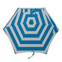 Blue and white lines Mini Folding Umbrellas View1