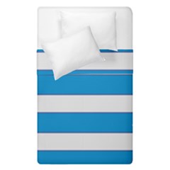 Blue And White Lines Duvet Cover Double Side (single Size) by berwies