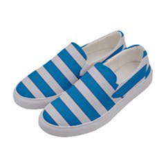 Blue And White Lines Women s Canvas Slip Ons