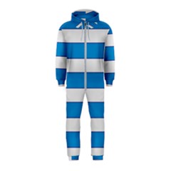 Blue And White Lines Hooded Jumpsuit (kids)