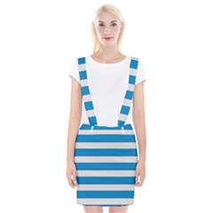 Blue And White Lines Braces Suspender Skirt by berwies