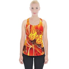 Arrangement Butterfly Aesthetics Orange Background Piece Up Tank Top