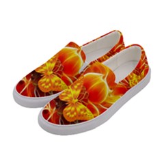 Arrangement Butterfly Aesthetics Orange Background Women s Canvas Slip Ons