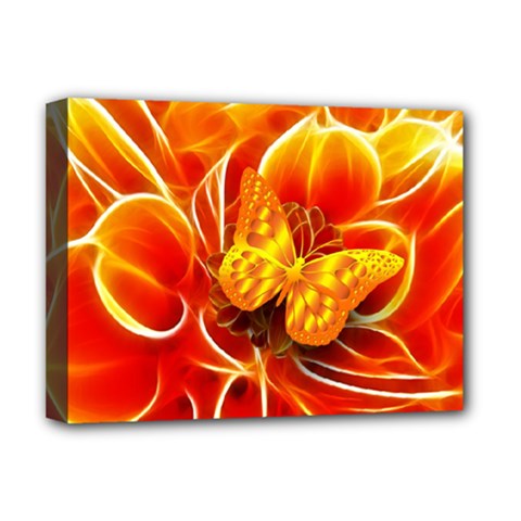 Arrangement Butterfly Aesthetics Orange Background Deluxe Canvas 16  X 12   by Celenk