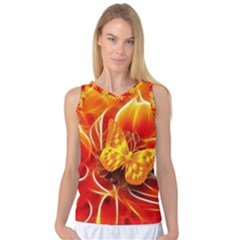 Arrangement Butterfly Aesthetics Orange Background Women s Basketball Tank Top by Celenk