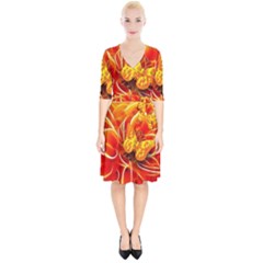 Arrangement Butterfly Aesthetics Orange Background Wrap Up Cocktail Dress