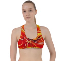 Arrangement Butterfly Aesthetics Orange Background Criss Cross Racerback Sports Bra by Celenk