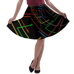 Arrows Direction Opposed To Next A-line Skater Skirt by Celenk