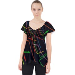 Arrows Direction Opposed To Next Lace Front Dolly Top by Celenk