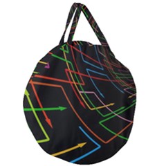 Arrows Direction Opposed To Next Giant Round Zipper Tote by Celenk