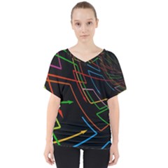 Arrows Direction Opposed To Next V-neck Dolman Drape Top