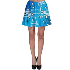 Block Chain Data Records Concept Skater Skirt by Celenk