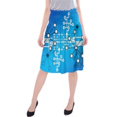 Block Chain Data Records Concept Midi Beach Skirt by Celenk