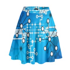 Block Chain Data Records Concept High Waist Skirt by Celenk