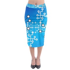 Block Chain Data Records Concept Midi Pencil Skirt by Celenk