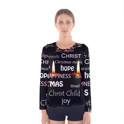 Candles Christmas Advent Light Women s Long Sleeve Tee by Celenk