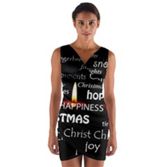 Candles Christmas Advent Light Wrap Front Bodycon Dress by Celenk