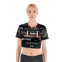 Candles Christmas Advent Light Cotton Crop Top by Celenk