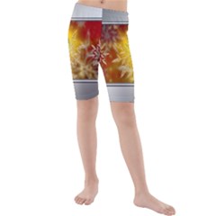 Christmas Candles Christmas Card Kids  Mid Length Swim Shorts by Celenk