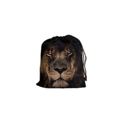 African Lion Mane Close Eyes Drawstring Pouches (xs)  by Celenk