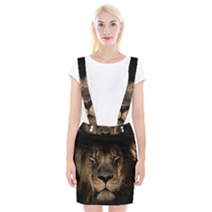 African Lion Mane Close Eyes Braces Suspender Skirt by Celenk