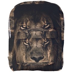 African Lion Mane Close Eyes Full Print Backpack