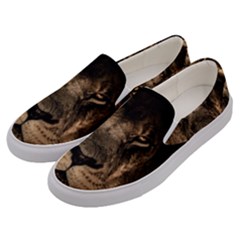 African Lion Mane Close Eyes Men s Canvas Slip Ons