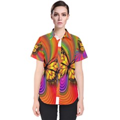 Arrangement Butterfly Aesthetics Women s Short Sleeve Shirt