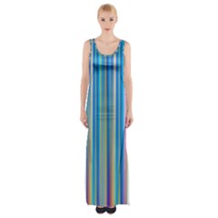 Colorful Color Arrangement Maxi Thigh Split Dress by Celenk