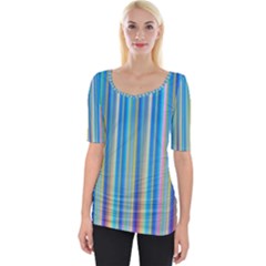 Colorful Color Arrangement Wide Neckline Tee