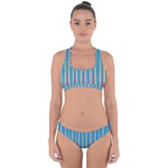 Colorful Color Arrangement Cross Back Hipster Bikini Set